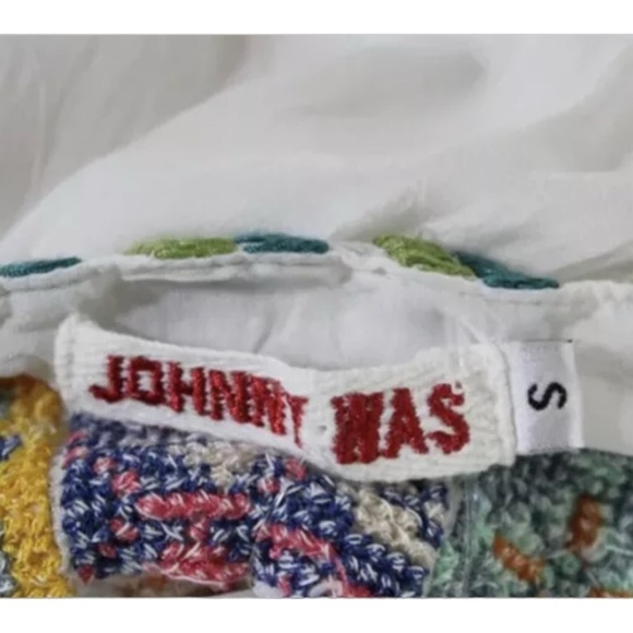 JOHNNY WAS Torreya White Multicolor Embroidered Button Down Sleeveless Dress S - Picture 8 of 10